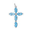 Серебряная подвеска Крест с голубыми камнями 538467б-3